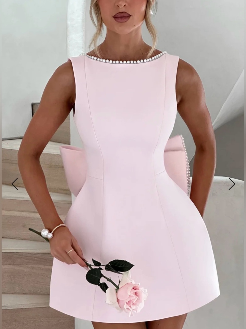 Babyboo NWT Women Medium Blush Pink Mini Dress Soft Girl Romantic Coquette Chic